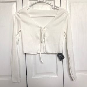 Zaful Tie-front White Sweater